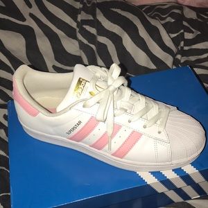 Pink & White Superstar Adidas